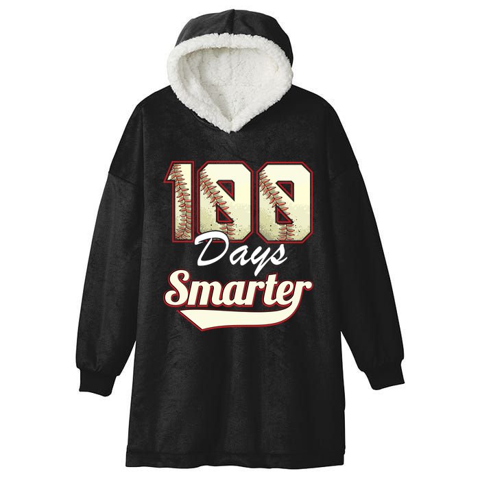 100 Days Smarter Baseball 100th Day Students And Teachers Hooded Wearable Blanket