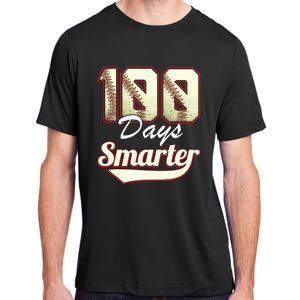 100 Days Smarter Baseball 100th Day Students And Teachers Adult ChromaSoft Performance T-Shirt