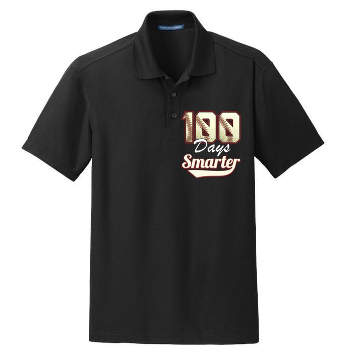 100 Days Smarter Baseball 100th Day Students And Teachers Dry Zone Grid Polo