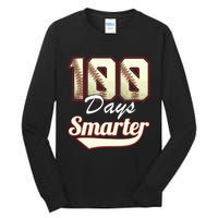 100 Days Smarter Baseball 100th Day Students And Teachers Tall Long Sleeve T-Shirt