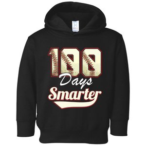 100 Days Smarter Baseball 100th Day Students And Teachers Toddler Hoodie