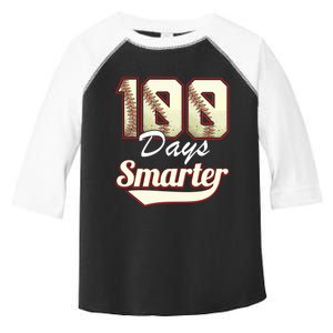 100 Days Smarter Baseball 100th Day Students And Teachers Toddler Fine Jersey T-Shirt