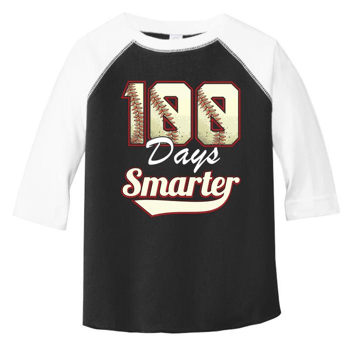 100 Days Smarter Baseball 100th Day Students And Teachers Toddler Fine Jersey T-Shirt