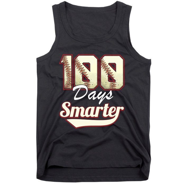 100 Days Smarter Baseball 100th Day Students And Teachers Tank Top