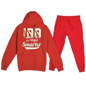 100 Days Smarter Baseball 100th Day Students And Teachers Premium Hooded Sweatsuit Set