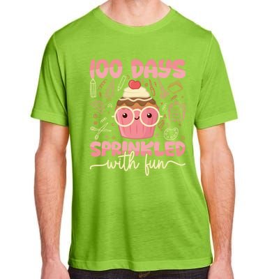 100 Days Sprinkled With Fun Cupcake 100th Day School Gift Meaningful Gift Adult ChromaSoft Performance T-Shirt