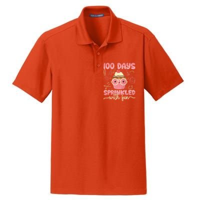 100 Days Sprinkled With Fun Cupcake 100th Day School Gift Meaningful Gift Dry Zone Grid Polo