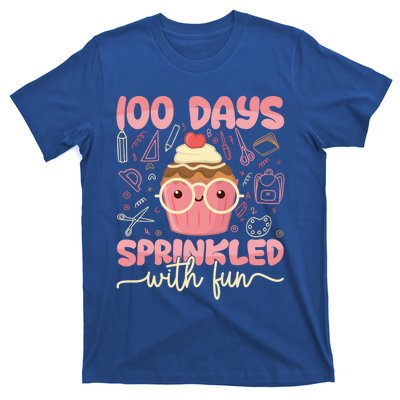 100 Days Sprinkled With Fun Cupcake 100th Day School Gift Meaningful Gift T-Shirt