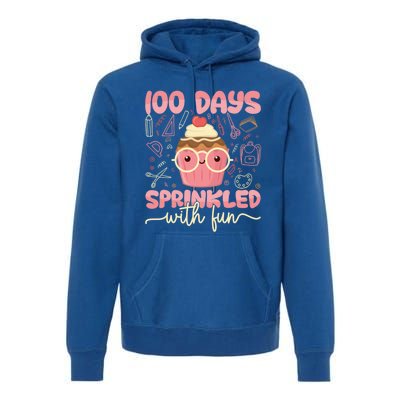 100 Days Sprinkled With Fun Cupcake 100th Day School Gift Meaningful Gift Premium Hoodie