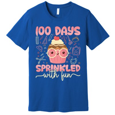 100 Days Sprinkled With Fun Cupcake 100th Day School Gift Meaningful Gift Premium T-Shirt