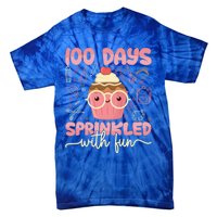 100 Days Sprinkled With Fun Cupcake 100th Day School Gift Meaningful Gift Tie-Dye T-Shirt