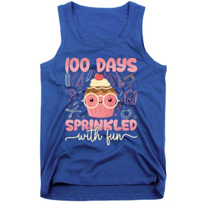 100 Days Sprinkled With Fun Cupcake 100th Day School Gift Meaningful Gift Tank Top