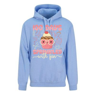 100 Days Sprinkled With Fun Cupcake 100th Day School Gift Meaningful Gift Unisex Surf Hoodie