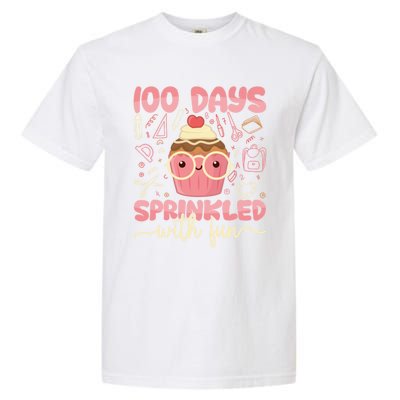 100 Days Sprinkled With Fun Cupcake 100th Day School Gift Meaningful Gift Garment-Dyed Heavyweight T-Shirt