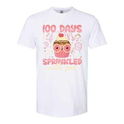 100 Days Sprinkled With Fun Cupcake 100th Day School Gift Meaningful Gift Softstyle CVC T-Shirt