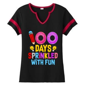 100 Days Sprinkled With Fun Cupcake 100th Day Teachers Meaningful Gift Ladies Halftime Notch Neck Tee