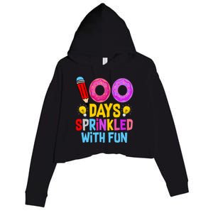 100 Days Sprinkled With Fun Cupcake 100th Day Teachers Meaningful Gift Crop Fleece Hoodie