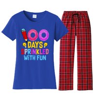 100 Days Sprinkled With Fun Cupcake 100th Day Teachers Meaningful Gift Women's Flannel Pajama Set