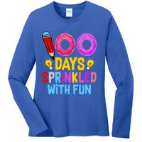 100 Days Sprinkled With Fun Cupcake 100th Day Teachers Meaningful Gift Ladies Long Sleeve Shirt