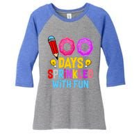 100 Days Sprinkled With Fun Cupcake 100th Day Teachers Meaningful Gift Women's Tri-Blend 3/4-Sleeve Raglan Shirt