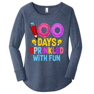 100 Days Sprinkled With Fun Cupcake 100th Day Teachers Meaningful Gift Women's Perfect Tri Tunic Long Sleeve Shirt