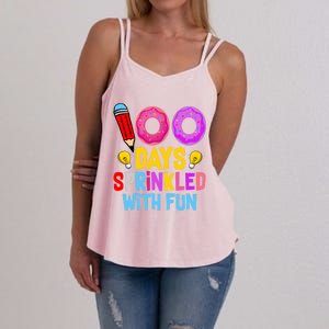 100 Days Sprinkled With Fun Cupcake 100th Day Teachers Meaningful Gift Women's Strappy Tank