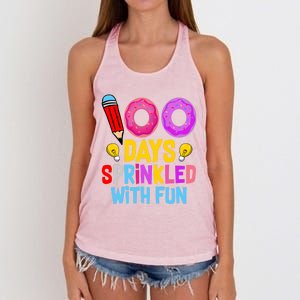 100 Days Sprinkled With Fun Cupcake 100th Day Teachers Meaningful Gift Women's Knotted Racerback Tank