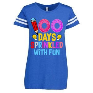 100 Days Sprinkled With Fun Cupcake 100th Day Teachers Meaningful Gift Enza Ladies Jersey Football T-Shirt