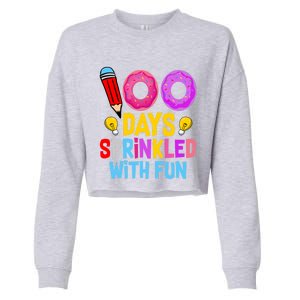 100 Days Sprinkled With Fun Cupcake 100th Day Teachers Meaningful Gift Cropped Pullover Crew