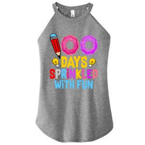 100 Days Sprinkled With Fun Cupcake 100th Day Teachers Meaningful Gift Women's Perfect Tri Rocker Tank