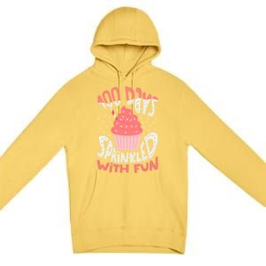 100 Days Sprinkled With Fun Cupcake 100th Days Of School Cool Gift Premium Pullover Hoodie