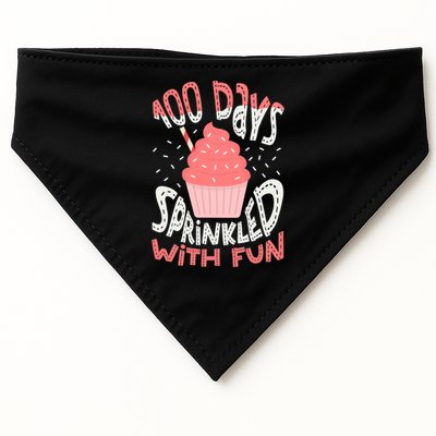100 Days Sprinkled With Fun Cupcake 100th Days Of School Cool Gift USA-Made Doggie Bandana