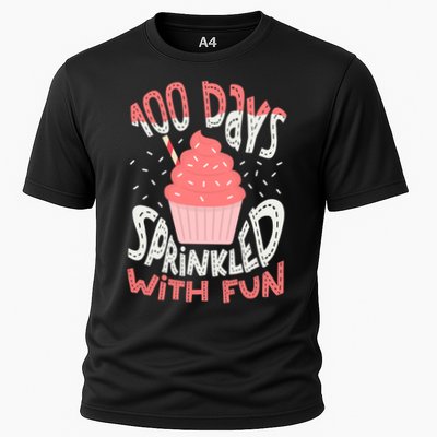 100 Days Sprinkled With Fun Cupcake 100th Days Of School Cool Gift Performance Shirt