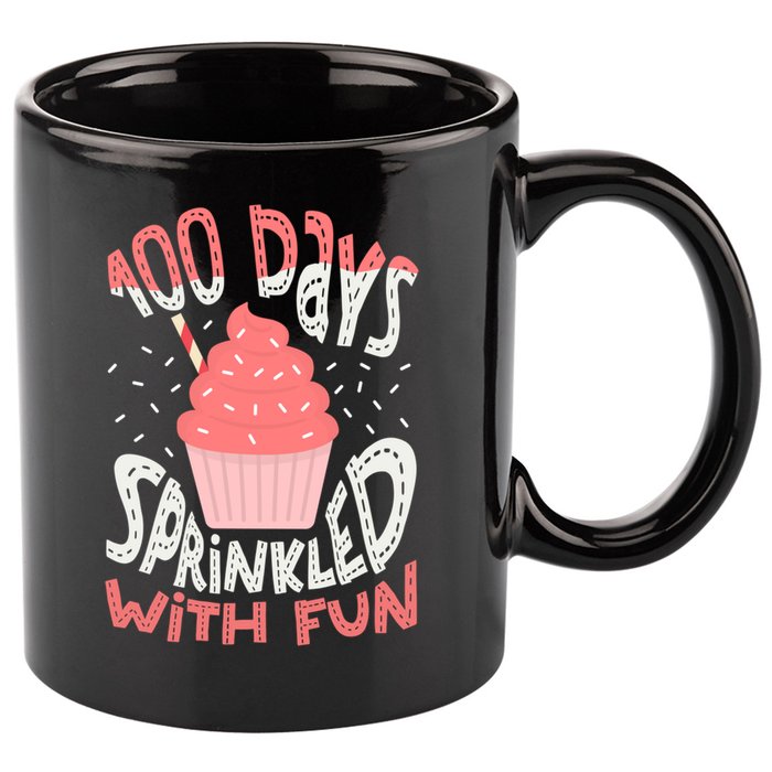 100 Days Sprinkled With Fun Cupcake 100th Days Of School Cool Gift 11oz C Handle Ceramic Mug