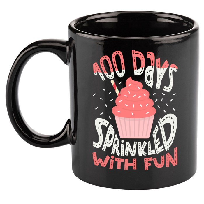 100 Days Sprinkled With Fun Cupcake 100th Days Of School Cool Gift 11oz C Handle Ceramic Mug