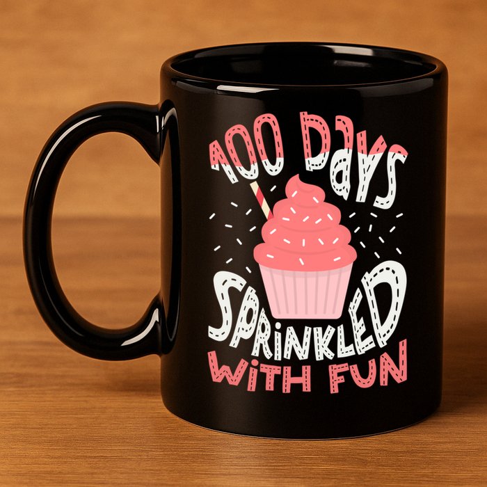 100 Days Sprinkled With Fun Cupcake 100th Days Of School Cool Gift 11oz C Handle Ceramic Mug