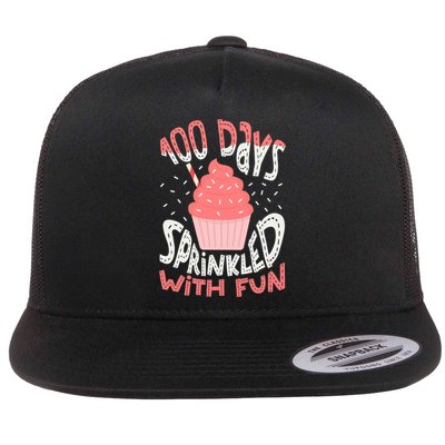 100 Days Sprinkled With Fun Cupcake 100th Days Of School Cool Gift Flatbill Hat