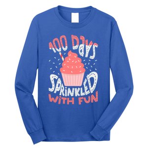 100 Days Sprinkled With Fun Cupcake 100th Days Of School Cool Gift Long Sleeve Shirt