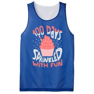 100 Days Sprinkled With Fun Cupcake 100th Days Of School Cool Gift Mesh Reversible Basketball Jersey Tank