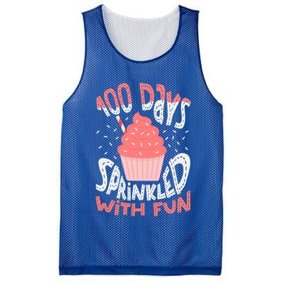 100 Days Sprinkled With Fun Cupcake 100th Days Of School Cool Gift Mesh Reversible Basketball Jersey Tank