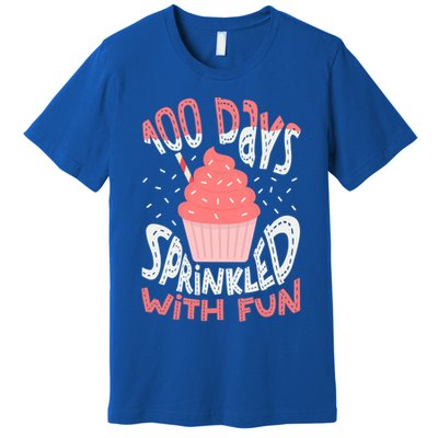 100 Days Sprinkled With Fun Cupcake 100th Days Of School Cool Gift Premium T-Shirt