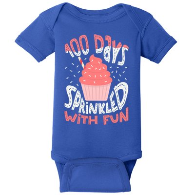 100 Days Sprinkled With Fun Cupcake 100th Days Of School Cool Gift Baby Bodysuit