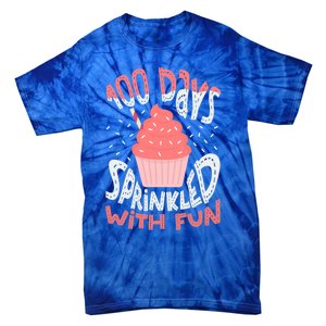 100 Days Sprinkled With Fun Cupcake 100th Days Of School Cool Gift Tie-Dye T-Shirt