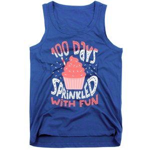 100 Days Sprinkled With Fun Cupcake 100th Days Of School Cool Gift Tank Top