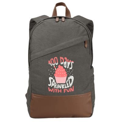 100 Days Sprinkled With Fun Cupcake 100th Days Of School Cool Gift Cotton Canvas Backpack