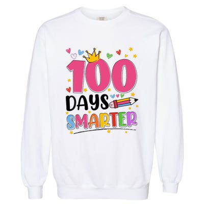 100 Days Smarter 100th Day Of School Garment-Dyed Sweatshirt