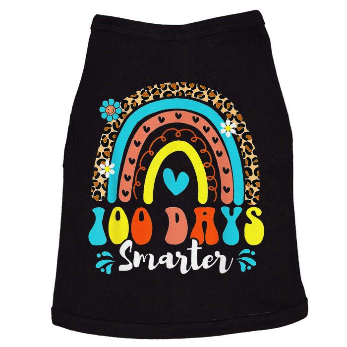 100 Days Smarter Rainbow Leopard Happy 100th Day Of School Doggie Tank