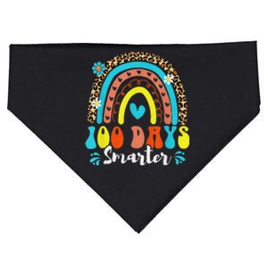 100 Days Smarter Rainbow Leopard Happy 100th Day Of School USA-Made Doggie Bandana