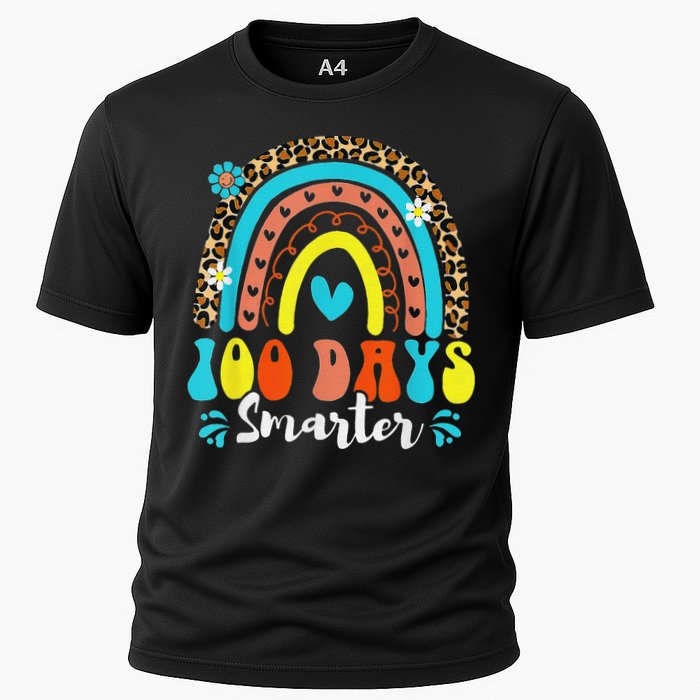 100 Days Smarter Rainbow Leopard Happy 100th Day Of School Performance Shirt