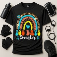 100 Days Smarter Rainbow Leopard Happy 100th Day Of School Performance Shirt